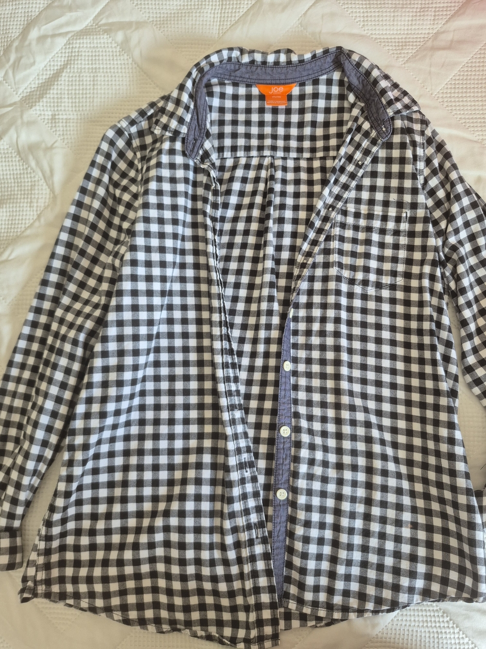 fresh Black & White Gingham Button-Down Shirt